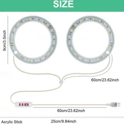 Plant Light Angel Ring Fleshy Fill light USB Colored Full Spectrum LED Bonsai Indoor Timed Dimming Growth Light is Suitable For Indoor Plants Potted Meat Fish Tank Plants 1PC