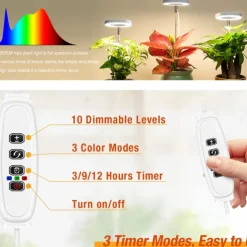 Plant Light Angel Ring Fleshy Fill light USB Colored Full Spectrum LED Bonsai Indoor Timed Dimming Growth Light is Suitable For Indoor Plants Potted Meat Fish Tank Plants 1PC