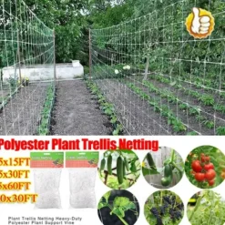 Plant Trellis Netting, Heavy-Duty Polyester Grow Net, Garden Trellis Netting with Square Mesh for Climbing Plants, Vegetables, Fruits, and Flowers