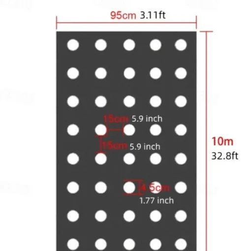 Plastic Film With Planting Holes, Garden Weed Control Barrier Film Mulching Breathable Gardening Farming Landscape Sheeting For Moisture Temperature Maintaining