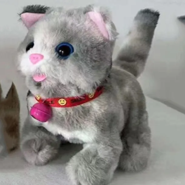 Plush Cat Stuffed Animal Interactive Cat Robot Robotic Cat Barking Meow Kitten Touch Control Electronic Pet Robot Kitty Toy Animated Cat for Girl Baby Kid