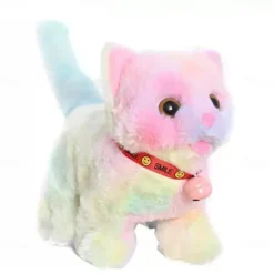 Plush Cat Stuffed Animal Interactive Cat Robot Robotic Cat Barking Meow Kitten Touch Control Electronic Pet Robot Kitty Toy Animated Cat for Girl Baby Kid