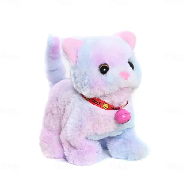 Plush Cat Stuffed Animal Interactive Cat Robot Robotic Cat Barking Meow Kitten Touch Control Electronic Pet Robot Kitty Toy Animated Cat for Girl Baby Kid