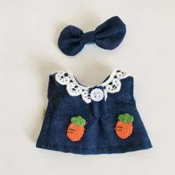 Plush Doll Clothes Cute Floral Bract Dress Doll Clothes for 7in/17cm Plush Labubu Kawaii Doll Accessories Toys Gifts for Girls(WITHOUT Doll)