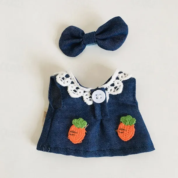 Plush Doll Clothes Cute Floral Bract Dress Doll Clothes for 7in/17cm Plush Labubu Kawaii Doll Accessories Toys Gifts for Girls(WITHOUT Doll)