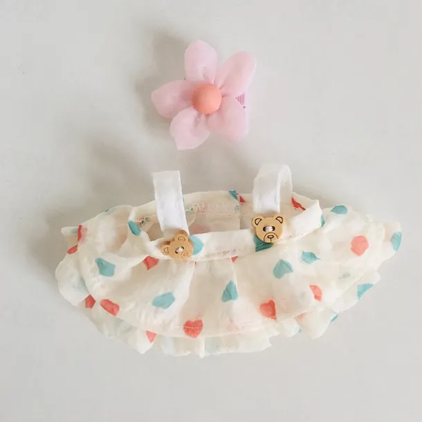 Plush Doll Clothes Cute Floral Bract Dress Doll Clothes for 7in/17cm Plush Labubu Kawaii Doll Accessories Toys Gifts for Girls(WITHOUT Doll)