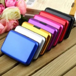 Pocket Business Id Credit Cards Wallet Holder Case Aluminum Metal Men Waterproof Business Id Credit Card Wallet Plastic Pouch