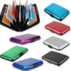 Pocket Business Id Credit Cards Wallet Holder Case Aluminum Metal Men Waterproof Business Id Credit Card Wallet Plastic Pouch