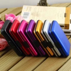 Pocket Business Id Credit Cards Wallet Holder Case Aluminum Metal Men Waterproof Business Id Credit Card Wallet Plastic Pouch