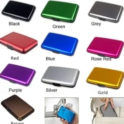 Pocket Business Id Credit Cards Wallet Holder Case Aluminum Metal Men Waterproof Business Id Credit Card Wallet Plastic Pouch