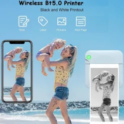 Pocket Mini Printer Portable Wireless BT Thermal Photo For IOS Android Mobile Phone, Inkless Printing Gift Study Notes Label Receipt,For The Big Game