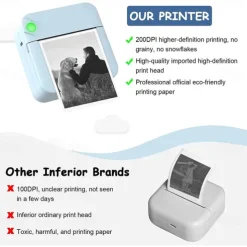 Pocket Mini Printer Portable Wireless BT Thermal Photo For IOS Android Mobile Phone, Inkless Printing Gift Study Notes Label Receipt,For The Big Game
