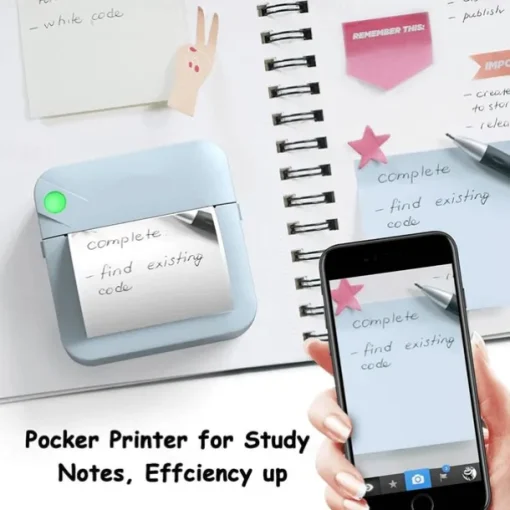Pocket Mini Printer Portable Wireless BT Thermal Photo For IOS Android Mobile Phone, Inkless Printing Gift Study Notes Label Receipt,For The Big Game