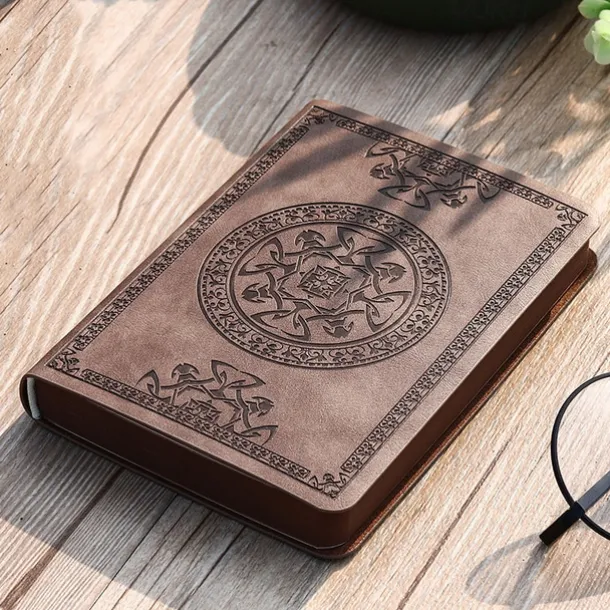 Pocket notepad portable retro pattern pu leather notebook diary notepad stationery gift
