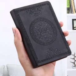 Pocket notepad portable retro pattern pu leather notebook diary notepad stationery gift