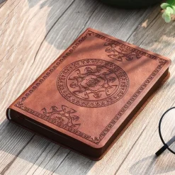 Pocket notepad portable retro pattern pu leather notebook diary notepad stationery gift