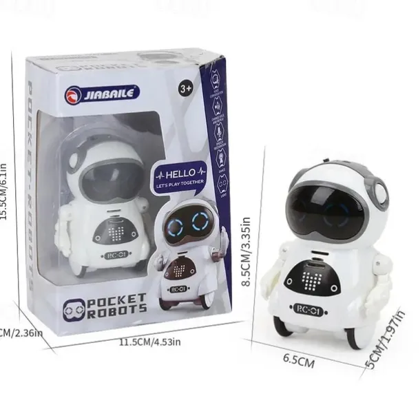 Pocket RC Robot Talking Interactive Dialogue Voice Recognition Record Singing Dancing Telling Story Mini RC Robot Toys Gift