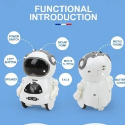 Pocket RC Robot Talking Interactive Dialogue Voice Recognition Record Singing Dancing Telling Story Mini RC Robot Toys Gift
