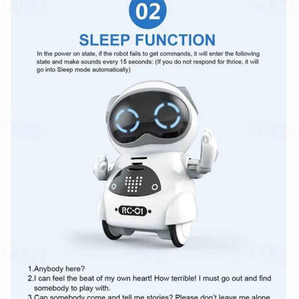 Pocket RC Robot Talking Interactive Dialogue Voice Recognition Record Singing Dancing Telling Story Mini RC Robot Toys Gift