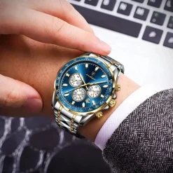 POEDAGAR Luxury Sports Watch Men Quartz Waterproof Luminous Date Chronograph Men's Watches Stainless Steel Man Watch Male Clock