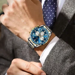 POEDAGAR Luxury Sports Watch Men Quartz Waterproof Luminous Date Chronograph Men's Watches Stainless Steel Man Watch Male Clock