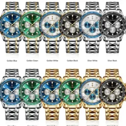 POEDAGAR Luxury Sports Watch Men Quartz Waterproof Luminous Date Chronograph Men's Watches Stainless Steel Man Watch Male Clock