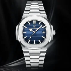 POEDAGAR Luxury Watch Business Waterproof Male Clock Luminous Date Stainless Steel Square Quartz Men Watch