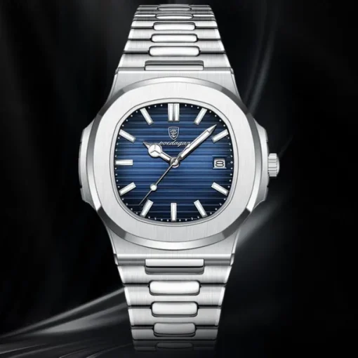 POEDAGAR Luxury Watch Business Waterproof Male Clock Luminous Date Stainless Steel Square Quartz Men Watch