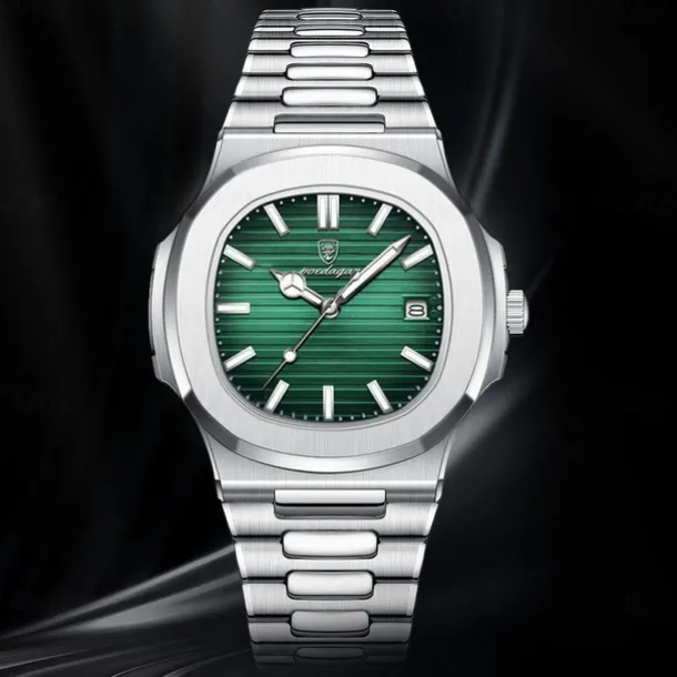POEDAGAR Luxury Watch Business Waterproof Male Clock Luminous Date Stainless Steel Square Quartz Men Watch