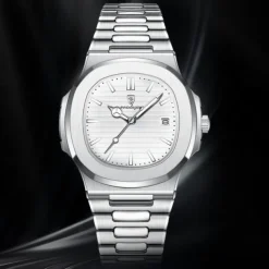 POEDAGAR Luxury Watch Business Waterproof Male Clock Luminous Date Stainless Steel Square Quartz Men Watch