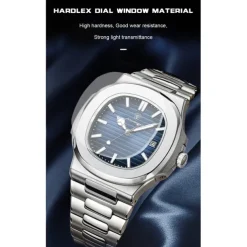 POEDAGAR Luxury Watch Business Waterproof Male Clock Luminous Date Stainless Steel Square Quartz Men Watch