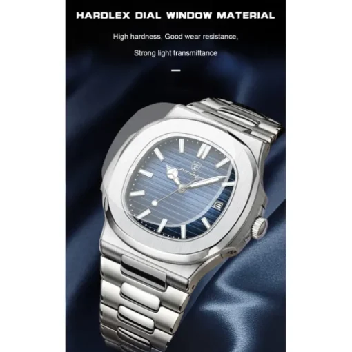 POEDAGAR Luxury Watch Business Waterproof Male Clock Luminous Date Stainless Steel Square Quartz Men Watch