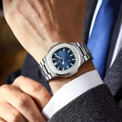 POEDAGAR Luxury Watch Business Waterproof Male Clock Luminous Date Stainless Steel Square Quartz Men Watch