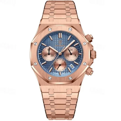 POEDAGAR Men Quartz Watch Outdoor Sports Fashion Casual Luminous Calendar Chronograph Waterproof Steel Watch