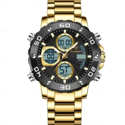 POEDAGAR Military Men's Electronic Wristwatch LED Alarm Analog-Digital Dual Display Men Watch Waterproof Sports Watches