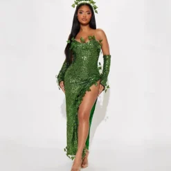 Poison Ivy Halloween Dress Carnival Costume Sexy Costume Adults' Women's Halloween Carnival Mardi Gras Carnival Party Easy Halloween Costumes Dress Up