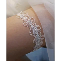 Polyester Cute Wedding Garter With Pearls Garters Wedding Party