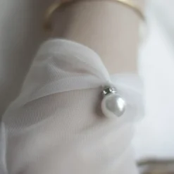 Polyester Wrist Length Glove Gloves / Imitation Pearl With Faux Pearl / Pure Color Wedding / Party Glove