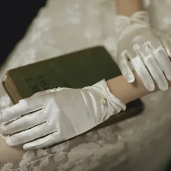 Polyester Wrist Length Glove Gloves / Imitation Pearl With Faux Pearl / Solid Wedding / Party Glove