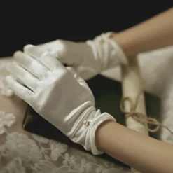 Polyester Wrist Length Glove Gloves / Imitation Pearl With Faux Pearl / Solid Wedding / Party Glove