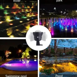 Pond Lights Underwater Fountain Light LED Submersible Spotlight RGB 16Colors Waterproof with Remote Control 10W DC12V Outdoor Garden Landscape Light 1PC 2PCS