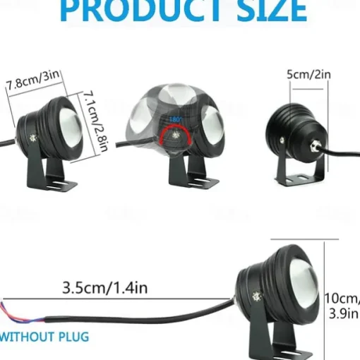 Pond Lights Underwater Fountain Light LED Submersible Spotlight RGB 16Colors Waterproof with Remote Control 10W DC12V Outdoor Garden Landscape Light 1PC 2PCS