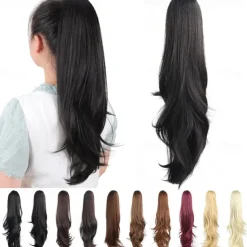 Ponytail Extension Claw for Women Curly Hair Piece 24 Synthetic Pony Tail Hair Extensions Very Long & Voluminous Curled Wavy Heat-Resisting
