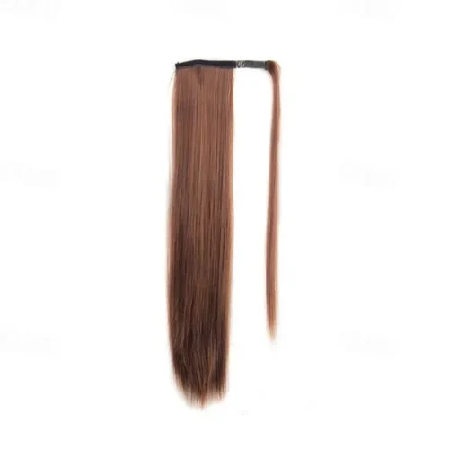 ponytail extensions real human hair clip in 16 inches 65g jet black color straight drawstring warp around ponytail hair piece remy human hair for women