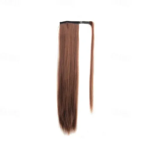 ponytail extensions real human hair clip in 16 inches 65g jet black color straight drawstring warp around ponytail hair piece remy human hair for women