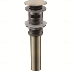 Pop Up Drain Stoper with Overflow SUS Stainless Steel Bathroom Vanity Sink Drain Lavatory Basin Sink Drain Chrome Finished