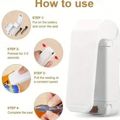 Portable Bag Heat Sealer, Plastic Package Storage Bag Snack Sealer Clip Mini Sealing Machine Handy Sticker Seal For Food Snack Gadgets