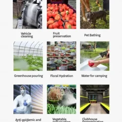 Portable Camping Shower, 10 Spray Modes, Insulated Pressure Sprayer, Warm Water Outdoor Shower for Hiking, Beach, Pet Washing