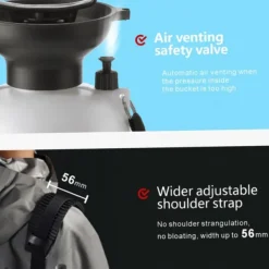 Portable Camping Shower, 10 Spray Modes, Insulated Pressure Sprayer, Warm Water Outdoor Shower for Hiking, Beach, Pet Washing