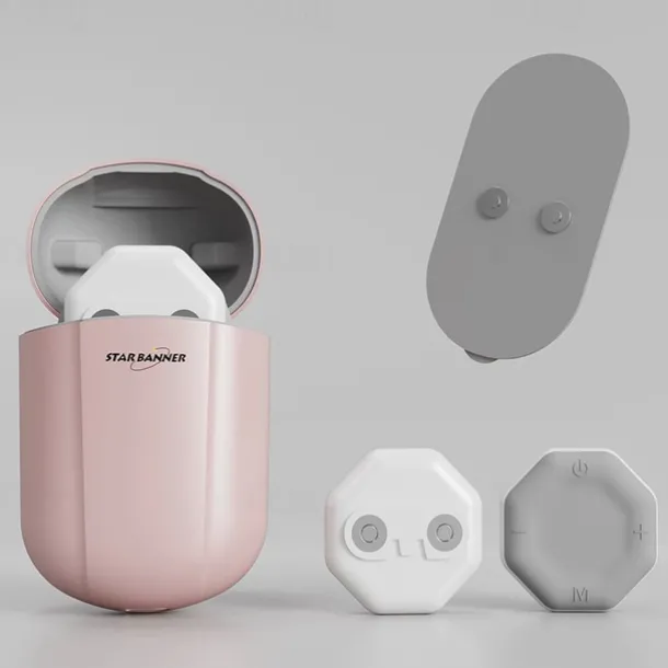 Portable Cordless TENS Massage Patch Pain Relief Muscle Stimulation Patch Rechargeable with Charging Case Electric Pulse Patch for Relaxation